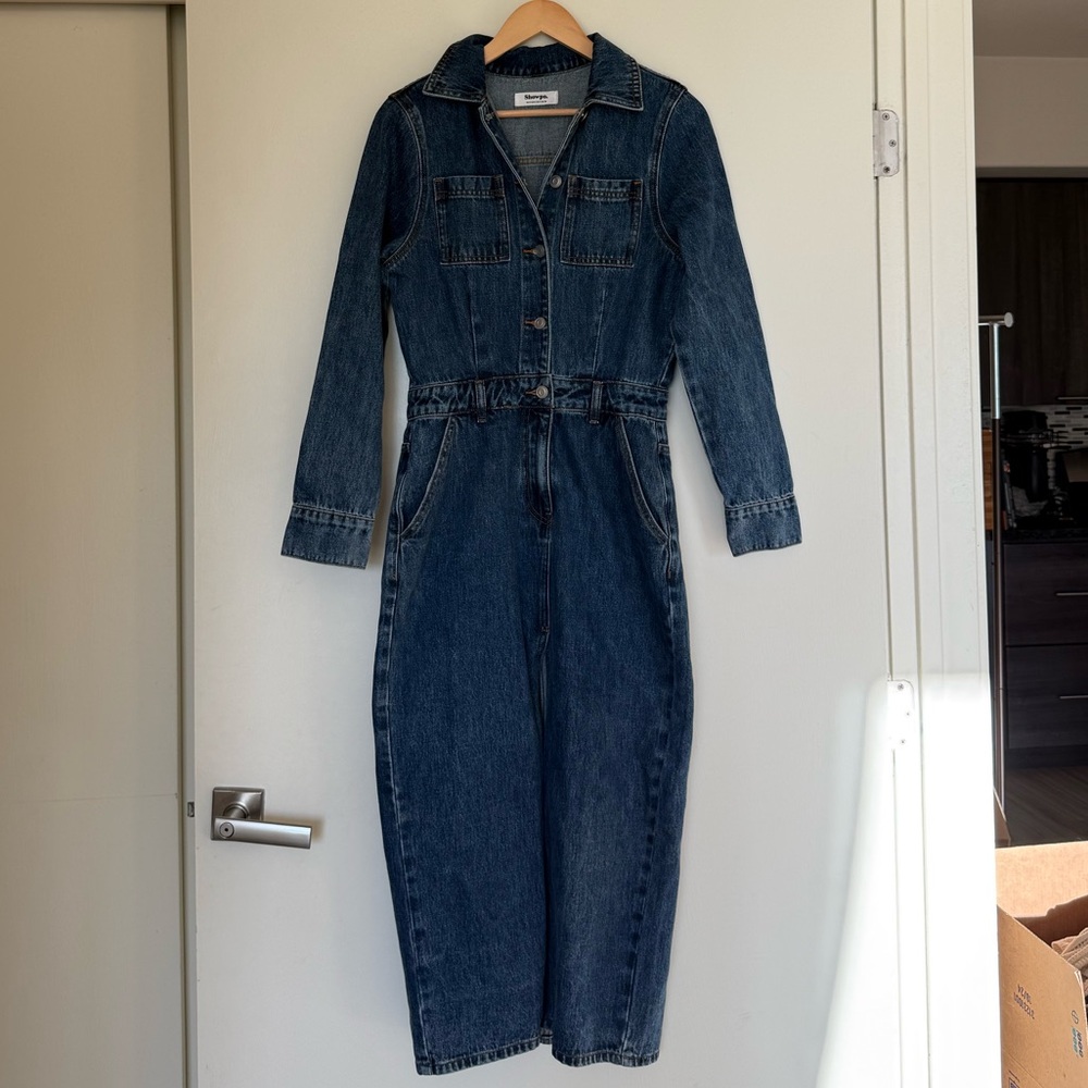 Showpo Blue Denim Midi Dress